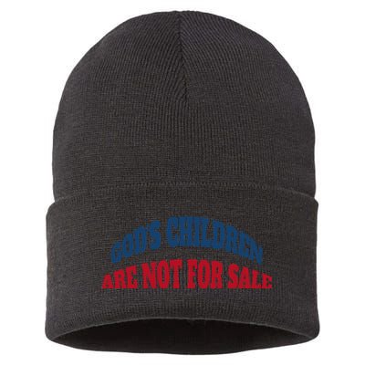 Funny God's Children Are Not For Sale USA Sustainable Knit Beanie