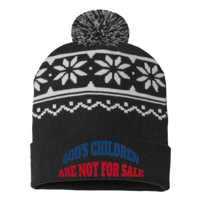 Funny God's Children Are Not For Sale USA USA-Made Snowflake Beanie