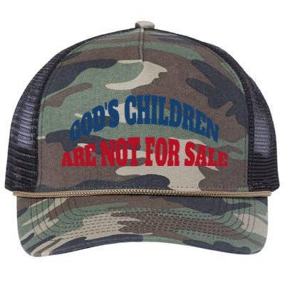 Funny God's Children Are Not For Sale USA Retro Rope Trucker Hat Cap