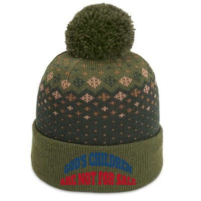 Funny God's Children Are Not For Sale USA The Baniff Cuffed Pom Beanie