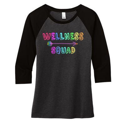 Fitness Gym Crew Health Trainer Tribe WELLNESS Coach Squad Women's Tri-Blend 3/4-Sleeve Raglan Shirt