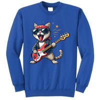 Funny Guitar Cat Graphic Guitar Lovers Cat Playing Bass Meaningful Gift Sweatshirt