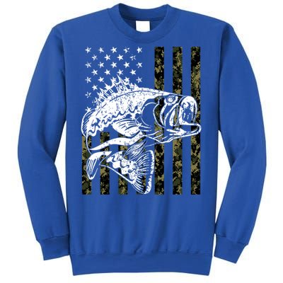 Fishing Gift Camouflage American Flag Fisher Sweatshirt