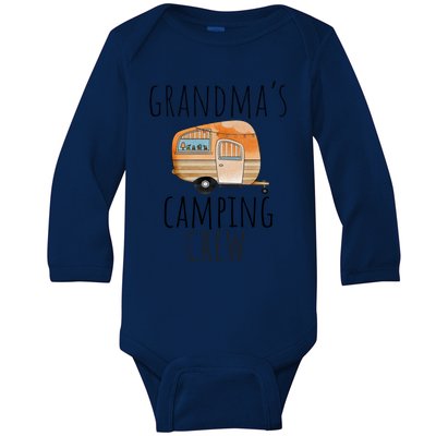 Funny Grandmas Camping Crew Holiday At Grandmas Camper Gift Baby Long Sleeve Bodysuit