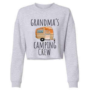 Funny Grandmas Camping Crew Holiday At Grandmas Camper Gift Cropped Pullover Crew