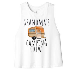 Funny Grandmas Camping Crew Holiday At Grandmas Camper Gift Women's Racerback Cropped Tank