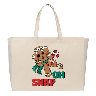 Funny Gingerbread Christmas Ornament Cotton Canvas Jumbo Tote