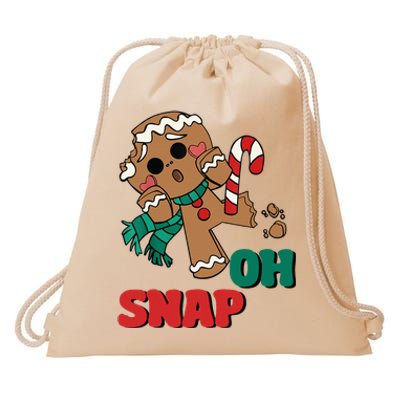 Funny Gingerbread Christmas Ornament Drawstring Bag