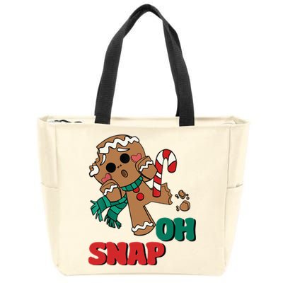 Funny Gingerbread Christmas Ornament Zip Tote Bag