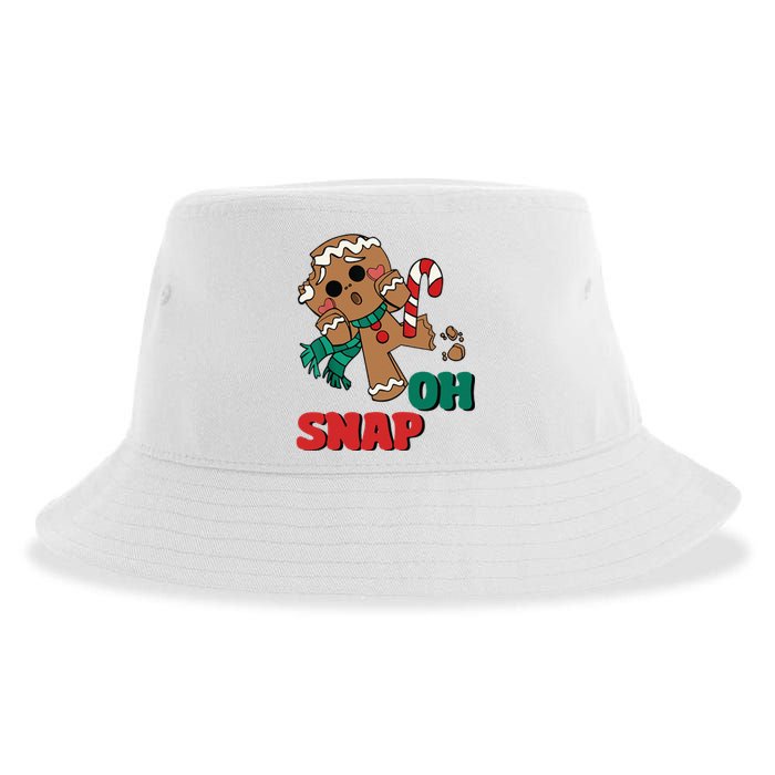 Funny Gingerbread Christmas Ornament Sustainable Bucket Hat