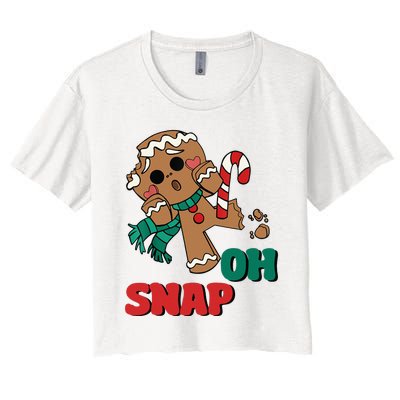 Funny Gingerbread Christmas Ornament Women's Crop Top Tee