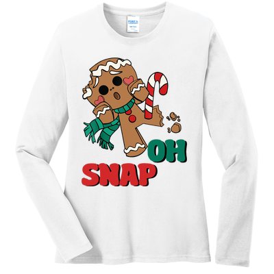 Funny Gingerbread Christmas Ornament Ladies Long Sleeve Shirt