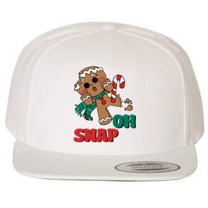 Funny Gingerbread Christmas Ornament Wool Snapback Cap