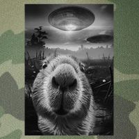 Funny Graphic Capybara Selfie With Ufos Weird Legacy Tie Dye Trucker Hat