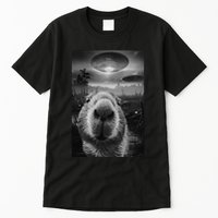 Funny Graphic Capybara Selfie With Ufos Weird Tall T-Shirt