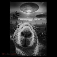 Funny Graphic Capybara Selfie With Ufos Weird City Backpack