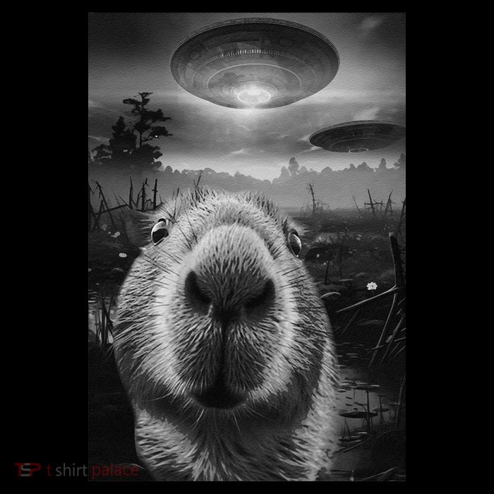 Funny Graphic Capybara Selfie With Ufos Weird Backpack