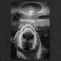Funny Graphic Capybara Selfie With Ufos Weird Adult Drive Performance Visor