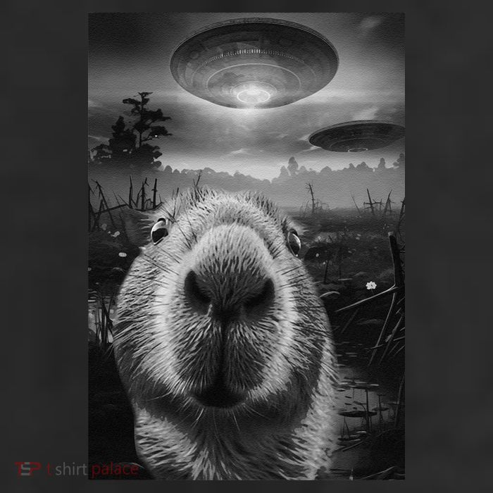 Funny Graphic Capybara Selfie With Ufos Weird Adult Drive Performance Visor