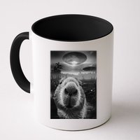 Funny Graphic Capybara Selfie With Ufos Weird Mug