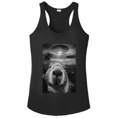 Funny Graphic Capybara Selfie With Ufos Weird Ladies PosiCharge Competitor Racerback Tank
