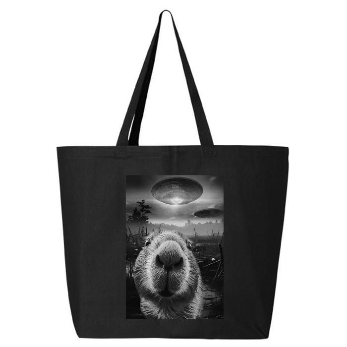 Funny Graphic Capybara Selfie With Ufos Weird 25L Jumbo Tote