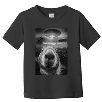 Funny Graphic Capybara Selfie With Ufos Weird Toddler T-Shirt