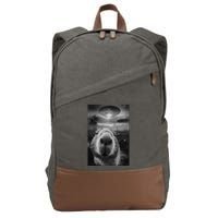 Funny Graphic Capybara Selfie With Ufos Weird Cotton Canvas Backpack