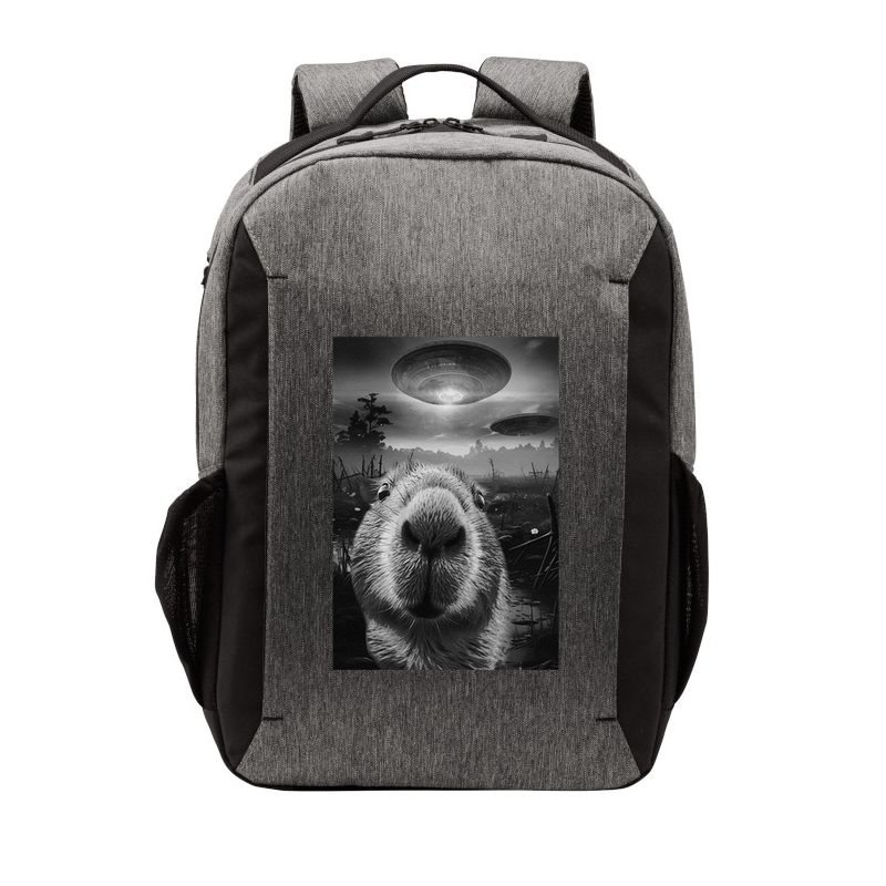 Funny Graphic Capybara Selfie With Ufos Weird Vector Backpack