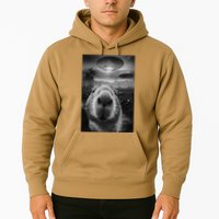 Funny Graphic Capybara Selfie With Ufos Weird Hoodie