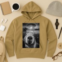 Funny Graphic Capybara Selfie With Ufos Weird Hoodie