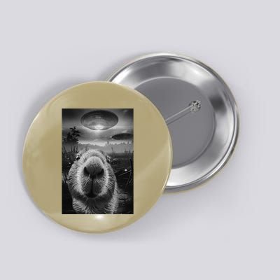 Funny Graphic Capybara Selfie With Ufos Weird Button