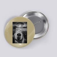 Funny Graphic Capybara Selfie With Ufos Weird Button