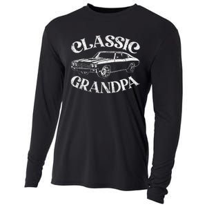 Funny Grandpa Classic Car Graphic Family Grandpa Fathers Day Cooling Performance Long Sleeve Crew