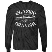 Funny Grandpa Classic Car Graphic Family Grandpa Fathers Day Tie-Dye Long Sleeve Shirt