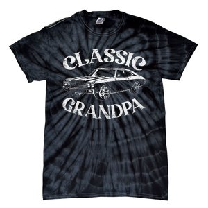 Funny Grandpa Classic Car Graphic Family Grandpa Fathers Day Tie-Dye T-Shirt