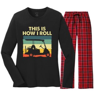 Funny Golf Cart It's a Villages Thing Golf Car Humor Design Women's Long Sleeve Flannel Pajama Set 