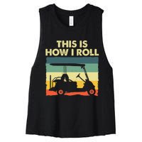 Funny Golf Cart It's a Villages Thing Golf Car Humor Design Women's Racerback Cropped Tank