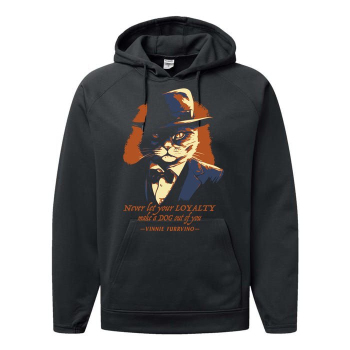 Funny Gangster Cat Saying Cat Dad Performance Fleece Hoodie