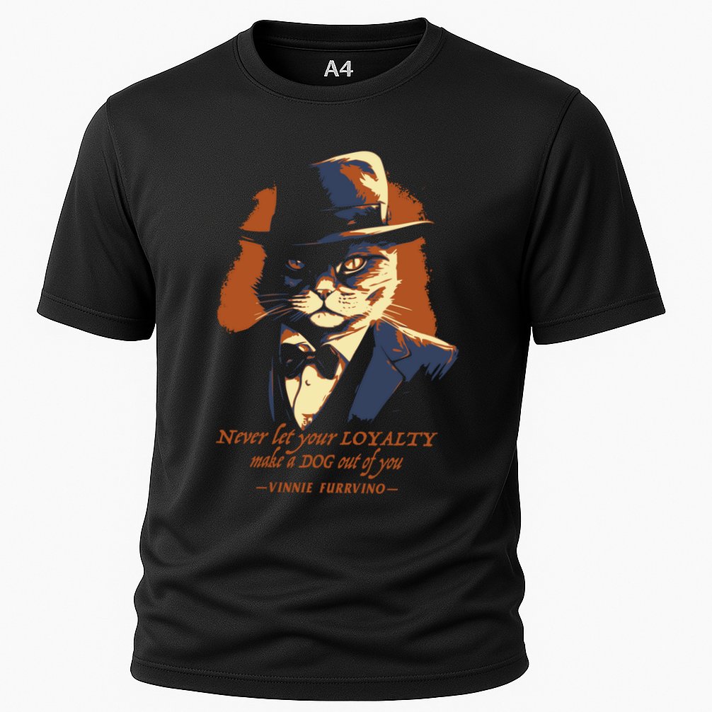Funny Gangster Cat Saying Cat Dad Cooling Performance Crew T-Shirt
