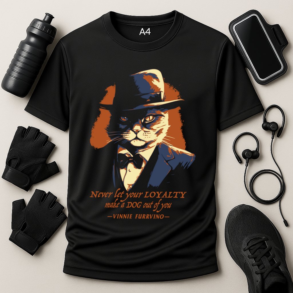 Funny Gangster Cat Saying Cat Dad Cooling Performance Crew T-Shirt