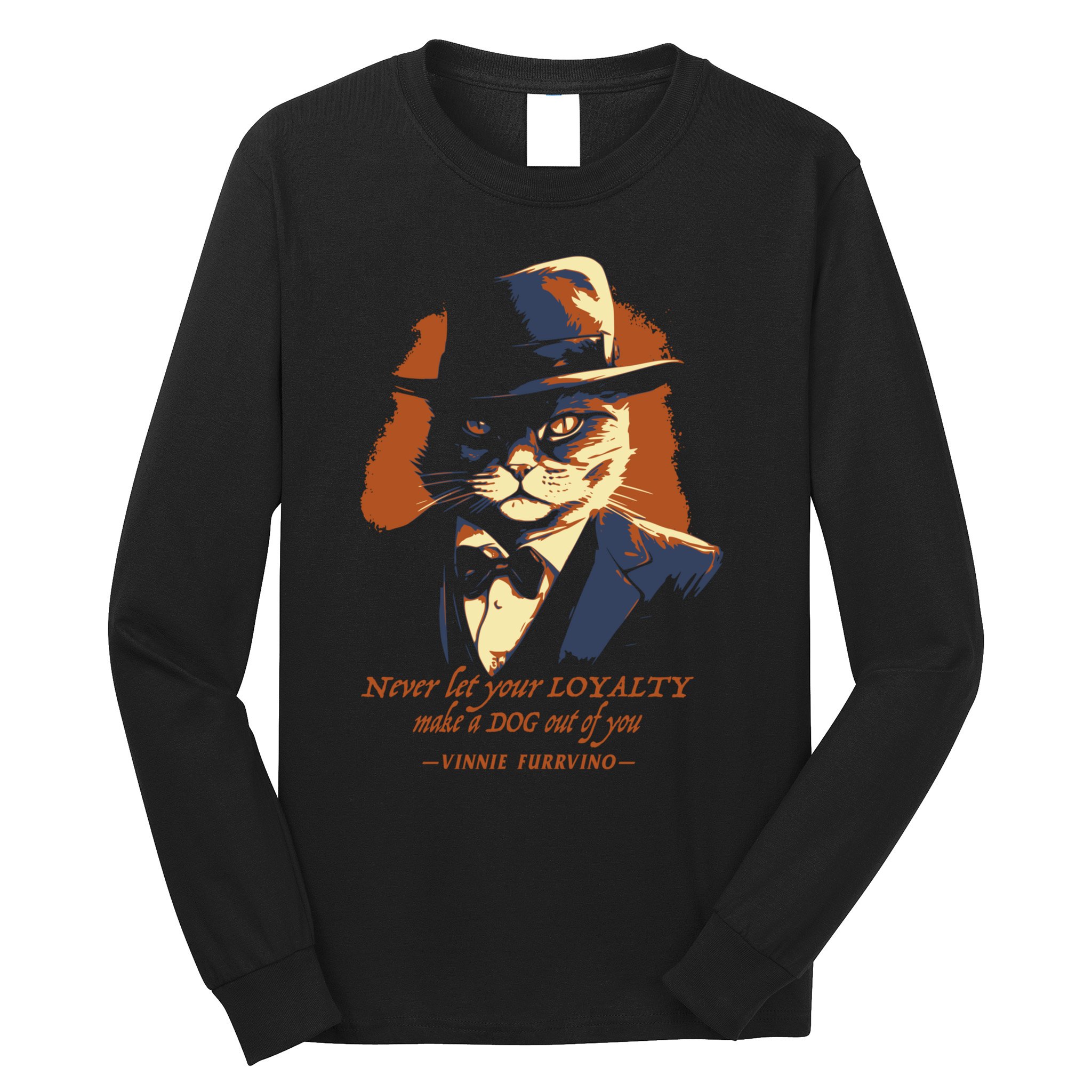 Funny Gangster Cat Saying Cat Dad Long Sleeve Shirt