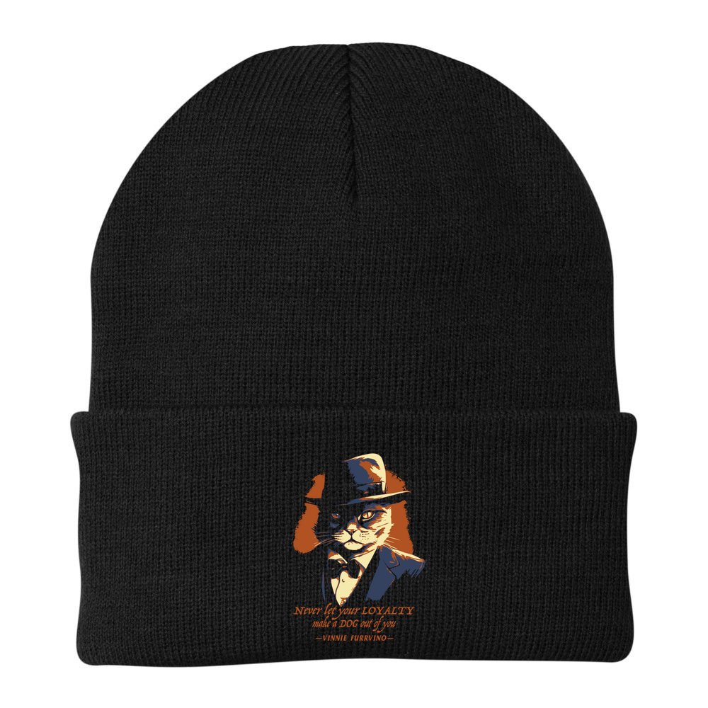 Funny Gangster Cat Saying Cat Dad Beanie