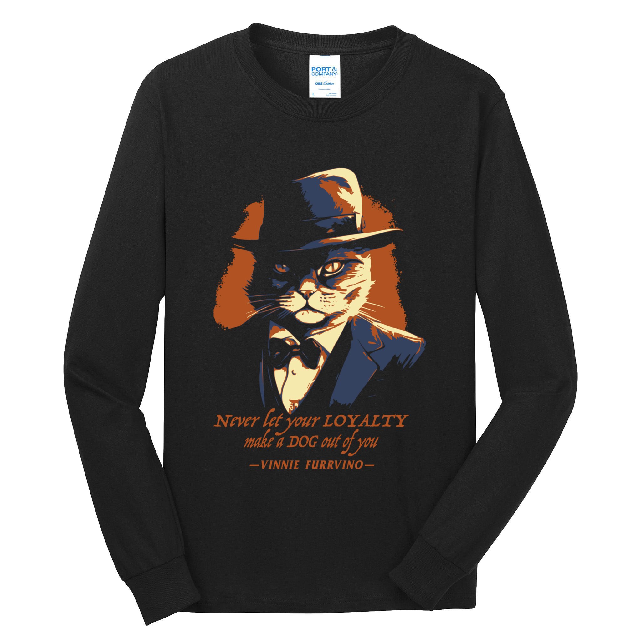 Funny Gangster Cat Saying Cat Dad Tall Long Sleeve T-Shirt