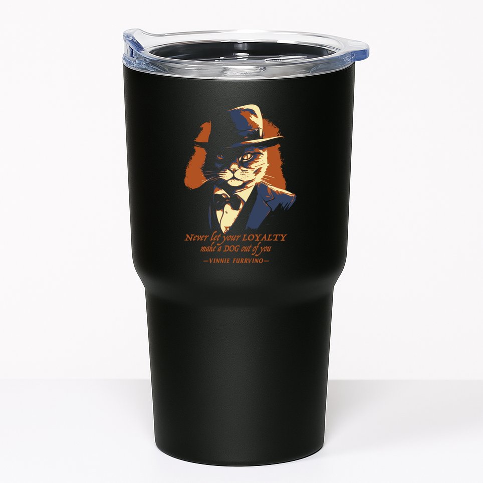 Funny Gangster Cat Saying Cat Dad Tumbler