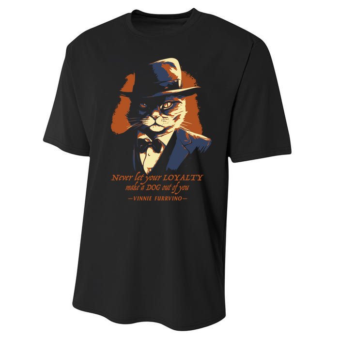 Funny Gangster Cat Saying Cat Dad Performance Sprint T-Shirt