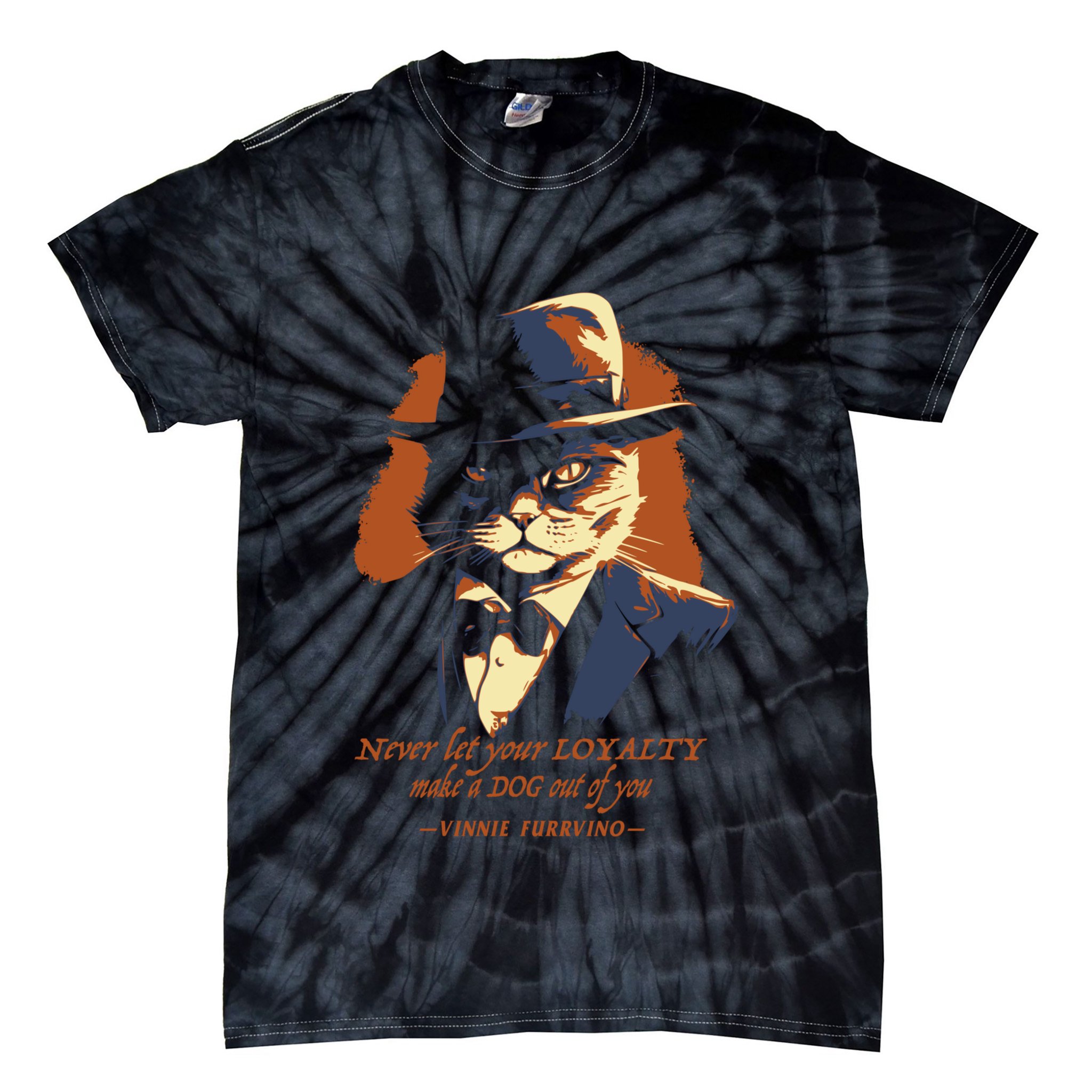 Funny Gangster Cat Saying Cat Dad Tie-Dye T-Shirt