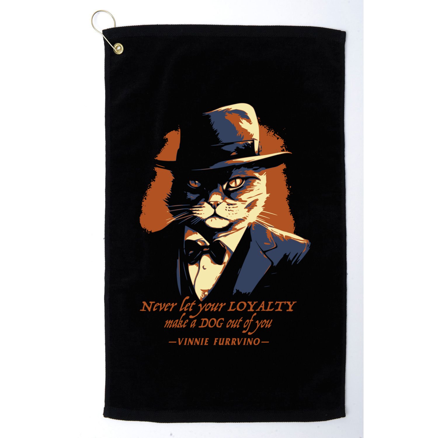 Funny Gangster Cat Saying Cat Dad Golf Towel