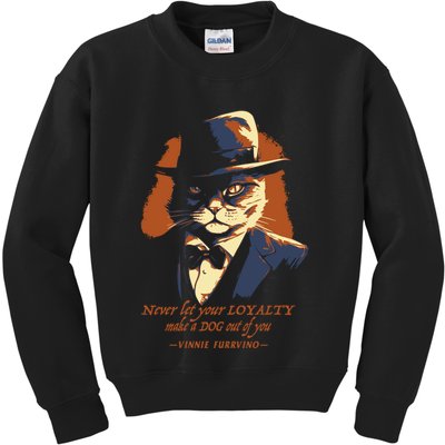 Funny Gangster Cat Saying Cat Dad Kids Sweatshirt