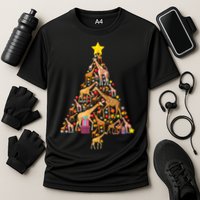 Funny Giraffe Christmas Tree Zookeeper Xmas Performance Shirt